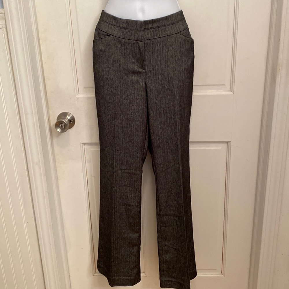 LOFT Original Straight Through Hip & Thigh Charcoal Black Trousers 4 P NWT